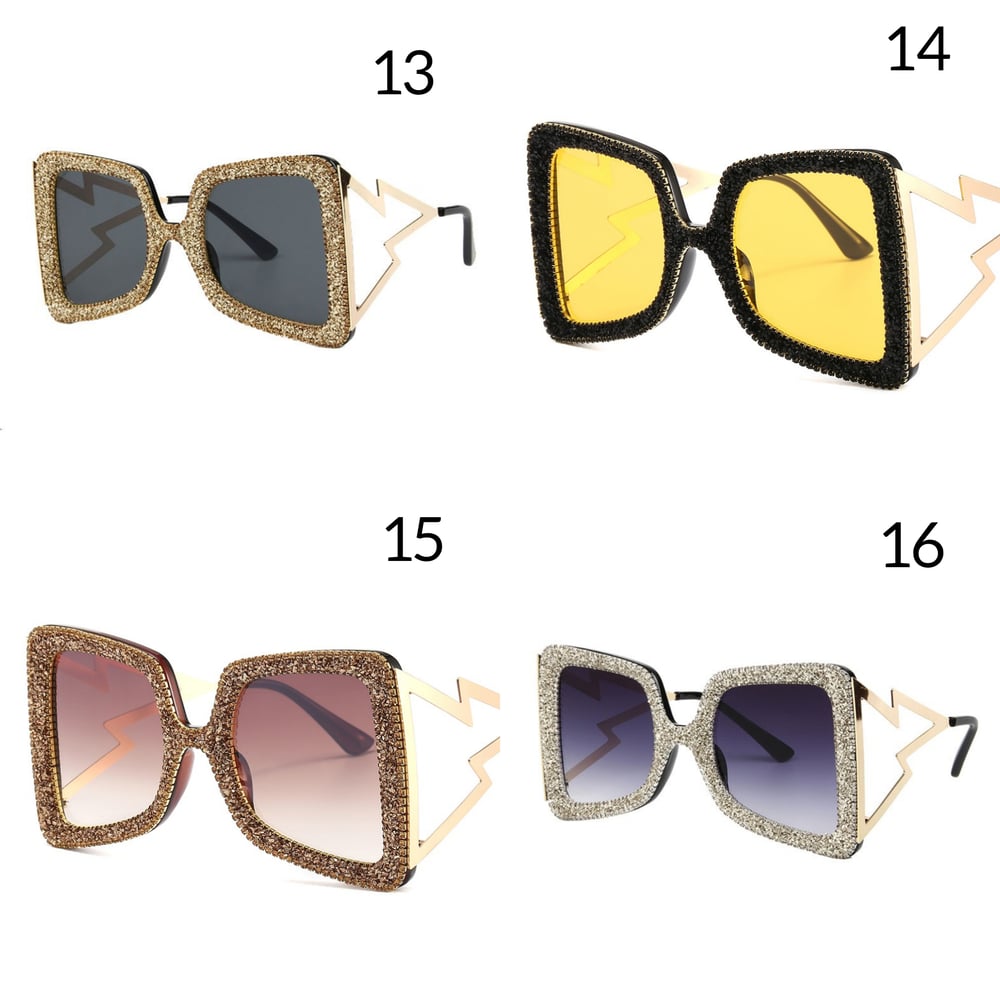 Oversized Glam Sparkle Sunglasses (18 Colour Options)