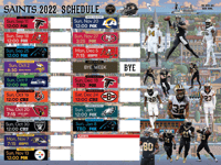 2022 Saints Fan Schedule Poster