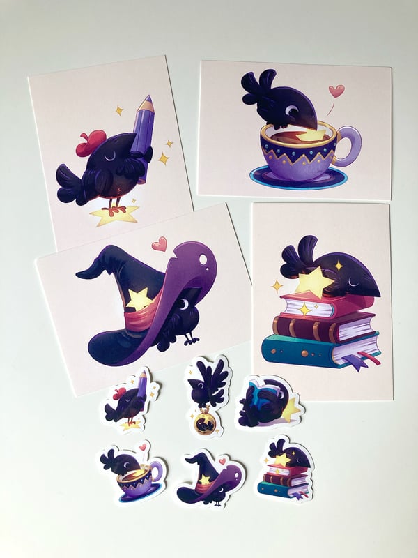 Image of Hoshi - Raven Starcatcher Postcard Set