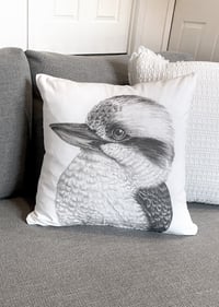 Image 2 of 'Keith' the Kookaburra White Cushion Cover