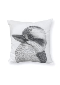 Image 1 of 'Keith' the Kookaburra White Cushion Cover