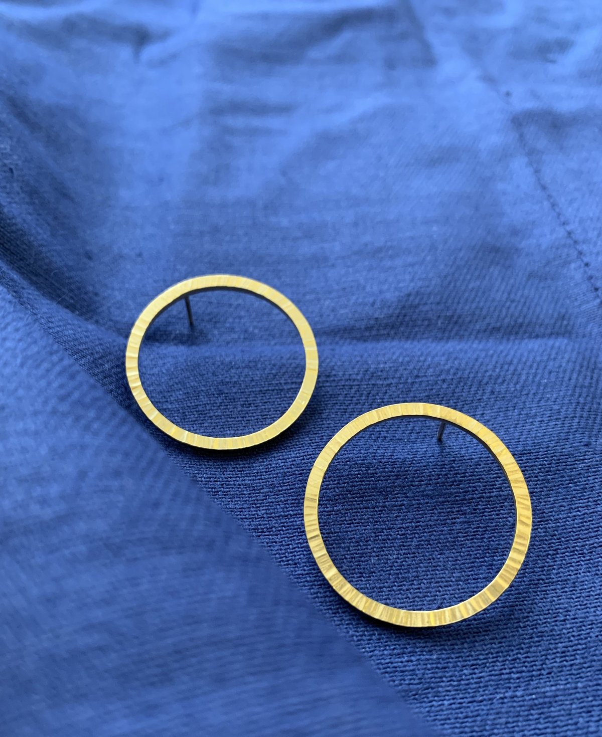 Image of Gold Textured hoop