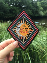 Image 1 of Diamond Sun and Moon Iron-on Patch