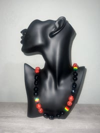 Crimson Red & Black -Glass Bead Necklace