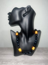 Amber Black- Glass Bead Necklace