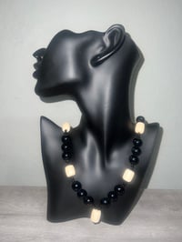 White Amber Black Necklace