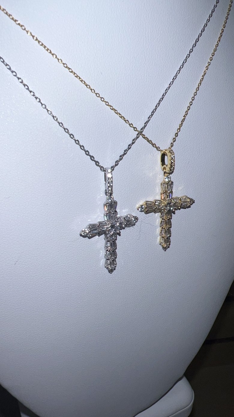 Image of Baguette Cross necklace 