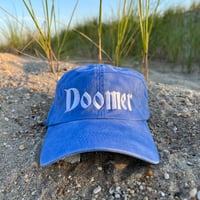 Image 1 of Pigment Dye Doomer Cap w/ Adjustable Buckle Closure (Blue)