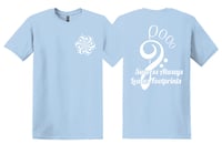 BA Marching Band Light Blue Music Note tee