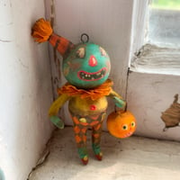 Image 2 of Halloween Trick or Treat Pumpkin Head ~ turquoise