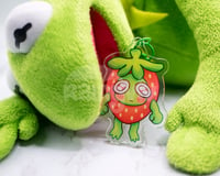 Image 1 of Strawberry Kermie Acrylic Charm