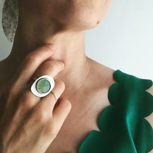 Image of Serpentine & Sterling Silver Ring