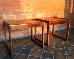 Image of Pair of Retro Teak Side Tables