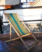 Image of Vintage retro deck chair - green stripe