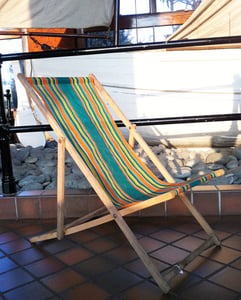 Image of Vintage retro deck chair - green stripe