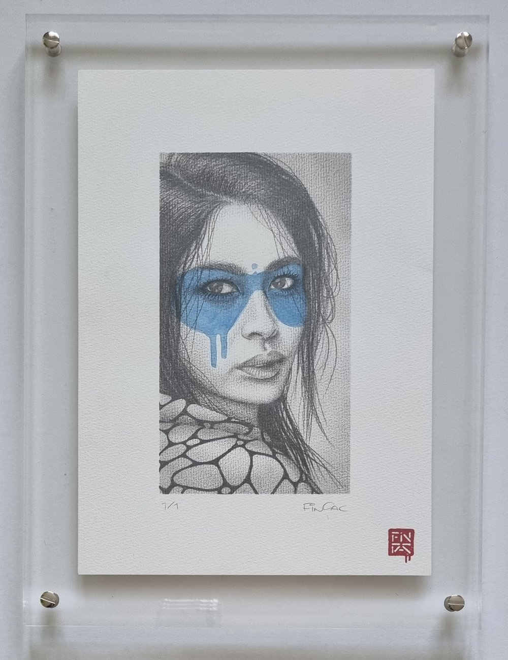 FINDAC - ORIGINAL PENCIL DRAWING "JADE" - FRAMED