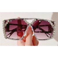 Rhinestone Oversized Sunglasses