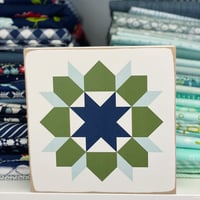 Image 2 of 6" Mini Barn Quilt - BLUE/GREEN SWOON