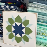 Image 3 of 6" Mini Barn Quilt - BLUE/GREEN SWOON