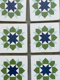 Image 6 of 6" Mini Barn Quilt - BLUE/GREEN SWOON