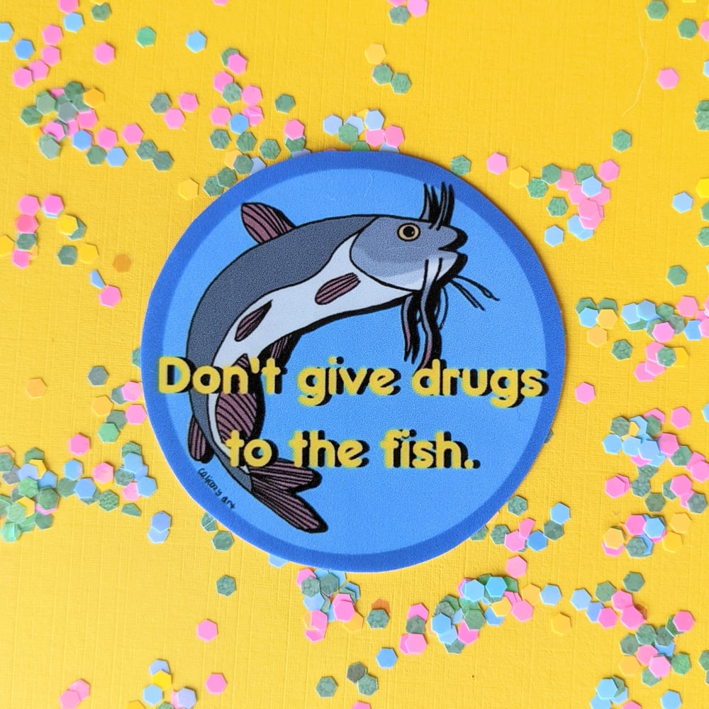 Image of Drug-free Fish Sticker