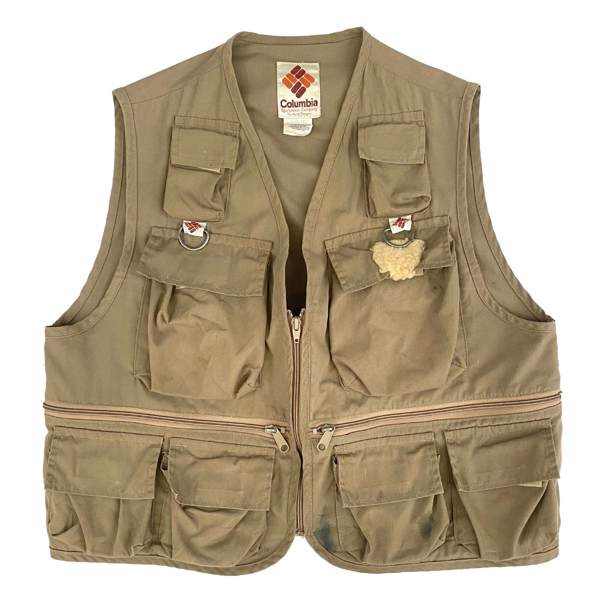 Vintage Columbia Fishing Vest - Khaki | WAY OUT CACHE