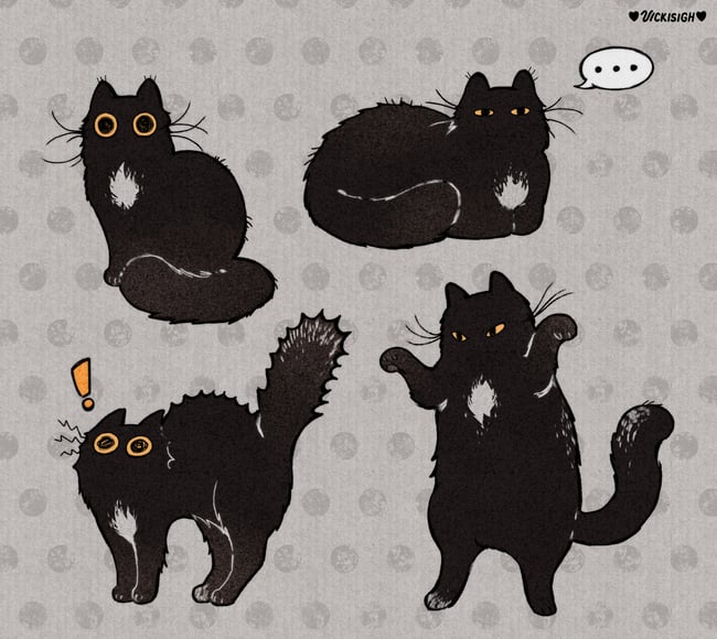 Black Cat sticker pack