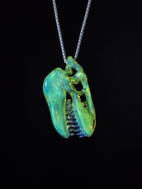 Image 4 of Fully cfl reactivecT-Rex skull pendant made with yoshi and mirage