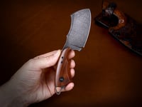 Image 1 of Custom Cleaver with Leather Sheath #444