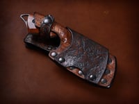 Image 5 of Custom Cleaver with Leather Sheath #444
