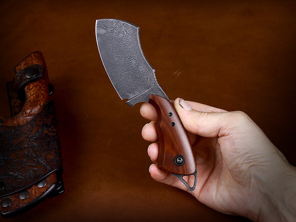Custom Cleaver with Leather Sheath #444