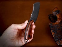 Image 2 of Custom Cleaver with Leather Sheath #444