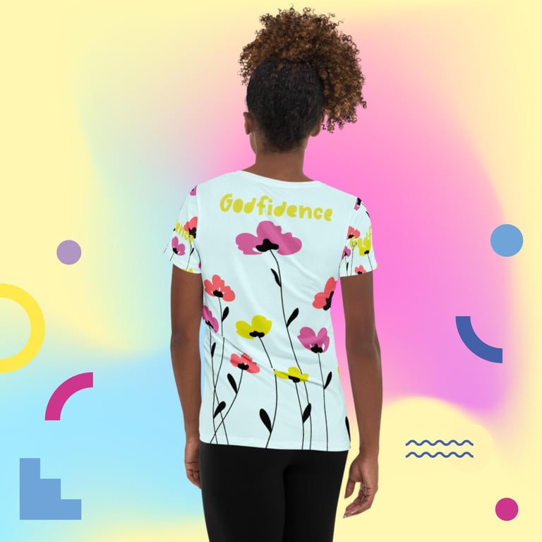Godfidence All Over Me Women's Athletic T-shirt Image 3