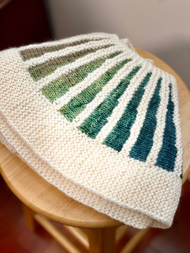 Handknit Spectra Gradient Rainbow Scarf