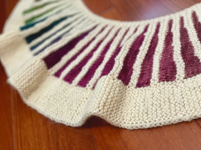 Handknit Spectra Gradient Rainbow Scarf