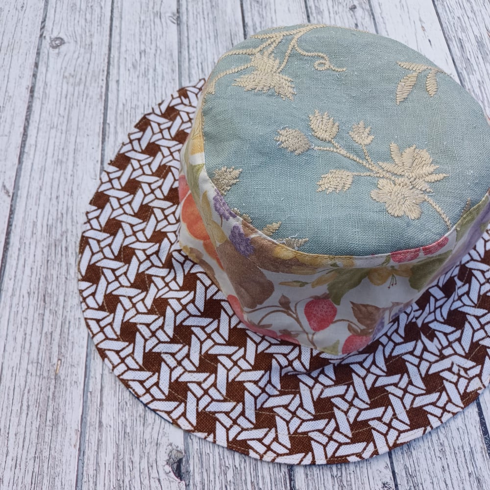 Image of Repurposed Upholstery Reversible Hat
