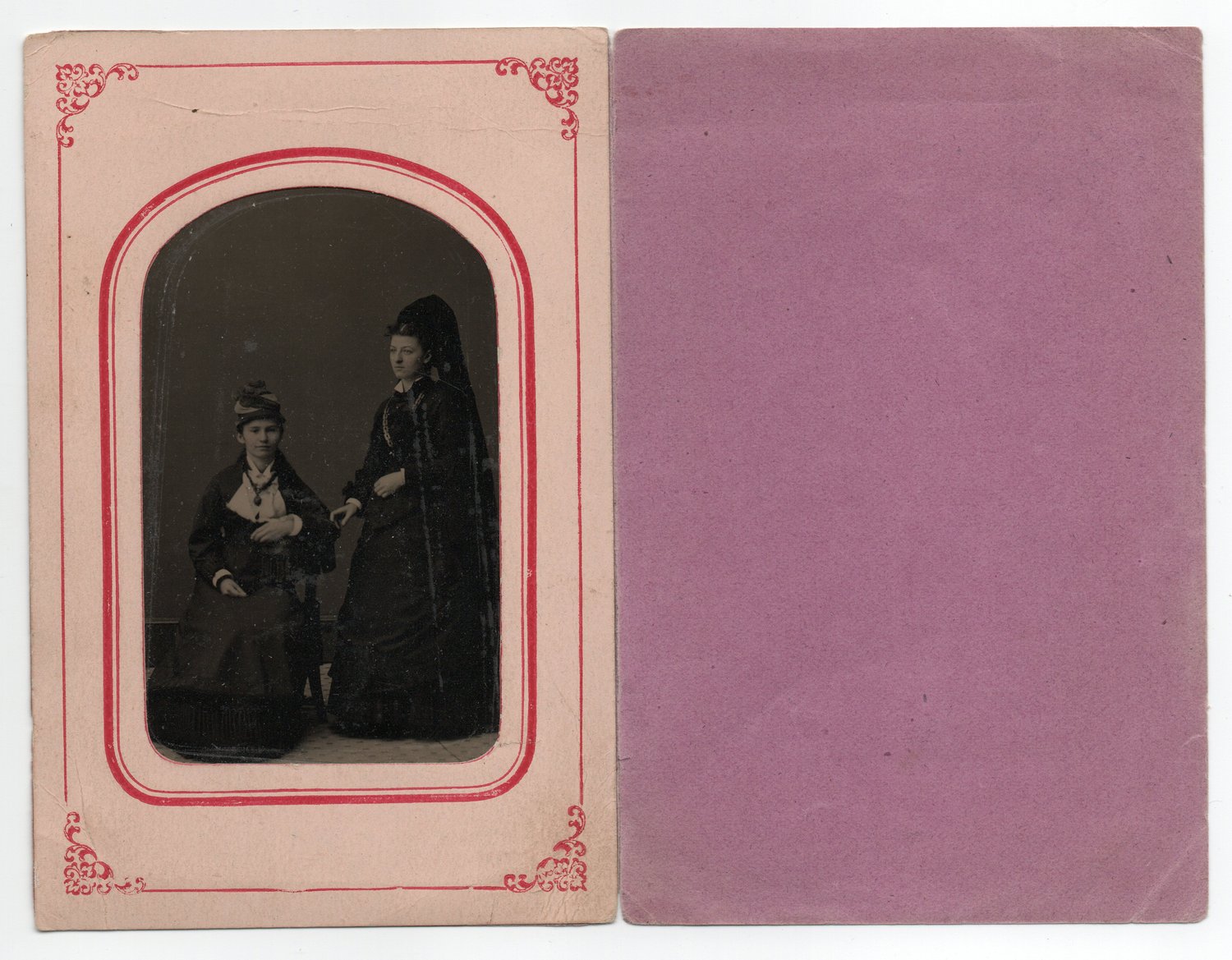 Image of Anonymous: tintype of two women, ca. 1870