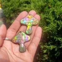 Image 1 of holo mushroom earrings 