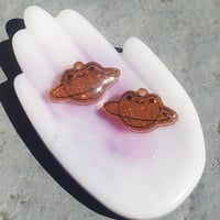 Image 1 of froggy planet earrings