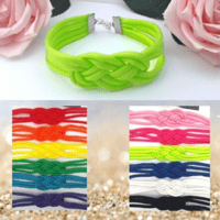 Image 1 of Paracord Bracelet, adjustable cord bracelet, beach theme bracelet, knot bracelet, 12 colours