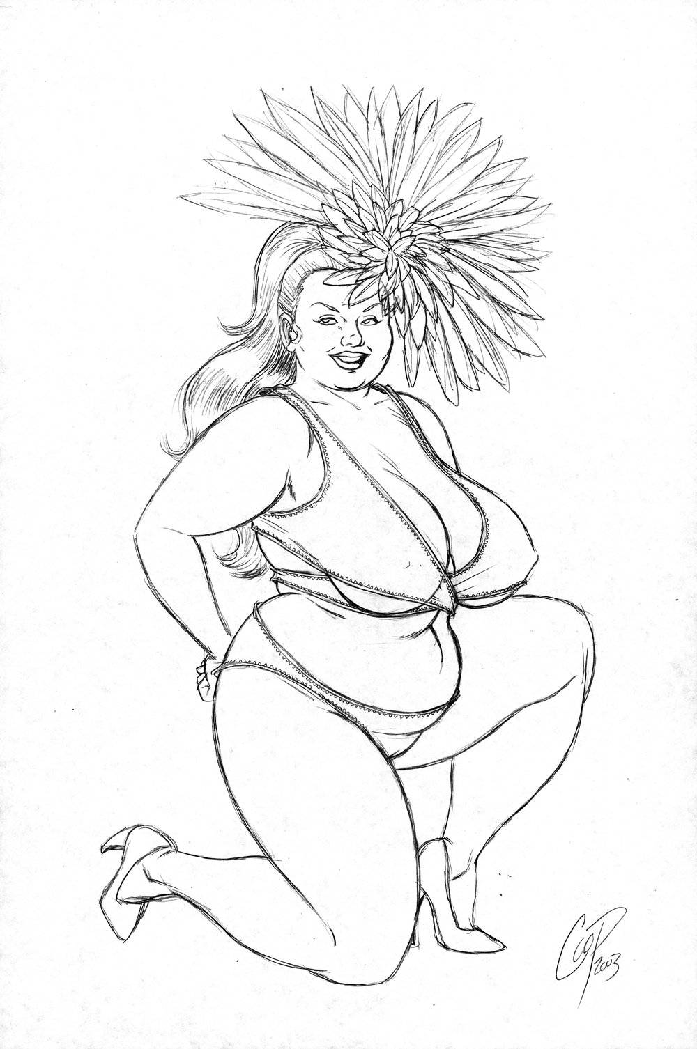 Image of COUTURE GIRL #2 Original Sketch