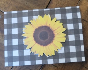 Image of Sunflower Checked (Black)- **Ukrainian Refugee Fundraiser**