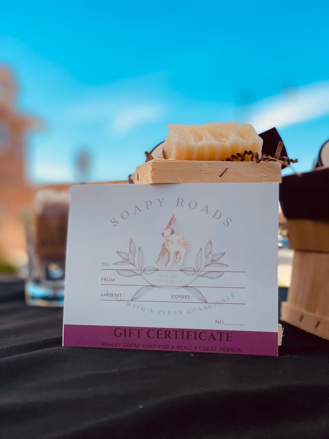 Soapy Roads Gift Certificate