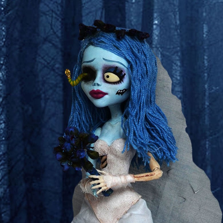 Emily Handmade Art Doll inspired by Corpse Bride One Of A Kind