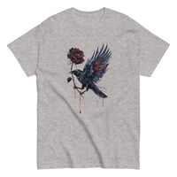 Image 10 of Unisex classic tee, Gothic Raven With Bleeding Red Rose Mystical Tee