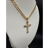 Image 1 of Purple Diamond Cross Chain 