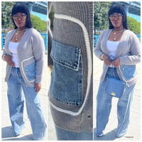 Donna denim pocket cardigan 