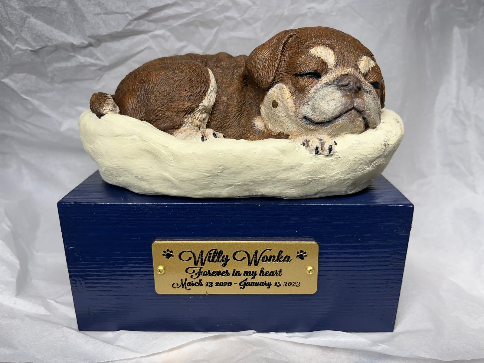 Custom Pug Urn Pet Portrait Engraved Memorial To Your Dog s Photo Dragoo ArtWorks