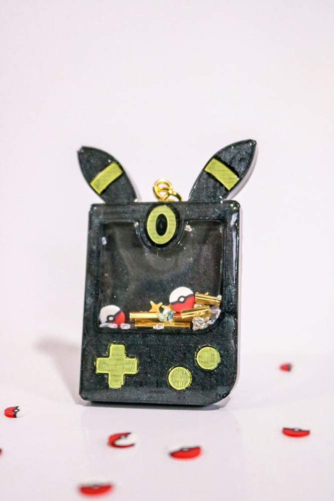 Image of Black Poke Custom Resin Shaker Keychain 