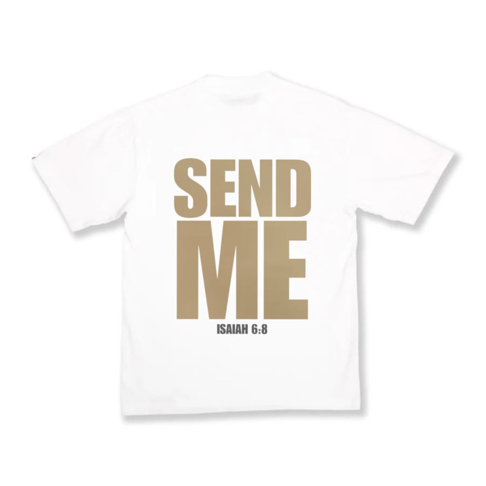 Image of Send me tee(white/khaki)